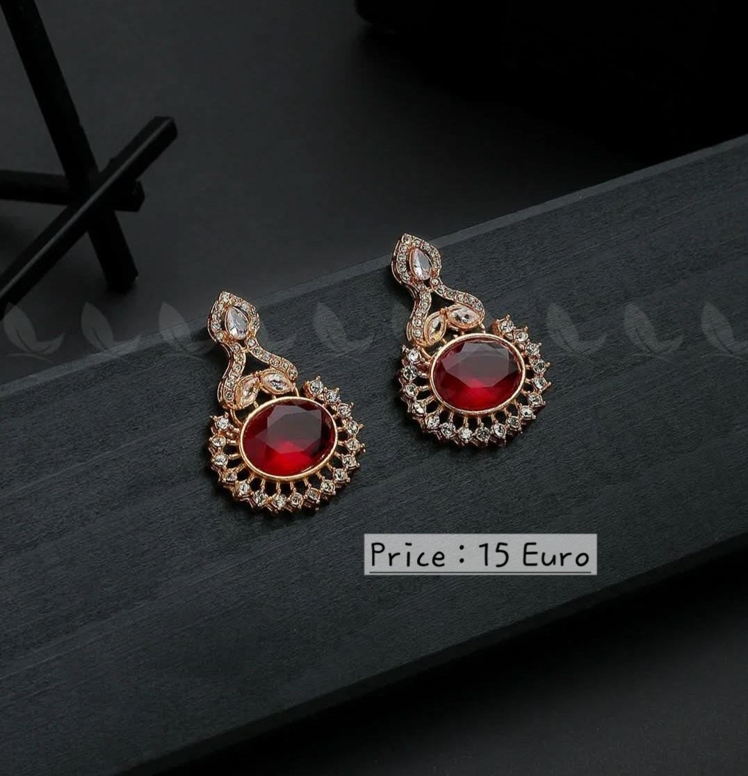 Golden Aaina-e-Dil Earrings