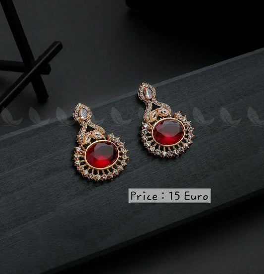 Golden Aaina-e-Dil Earrings